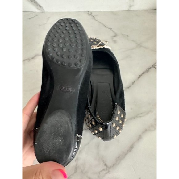 TODS Black Driving Style Ballet Flats Sz 36.5/6.5 - Picture 5 of 6